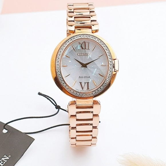 ***BRAND NEW*** Citizen Women's Eco-Drive Rosetone Diamond Capella Watch - Picture 4 of 13